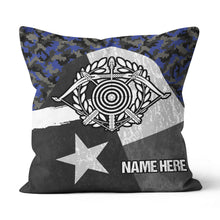 Load image into Gallery viewer, Personalized Blue Retro Texas Flag Archery Pillow Gift For Archery Lover VHM0911