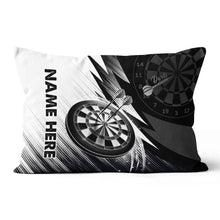 Load image into Gallery viewer, Black White Dartboard Custom Darts Throw Pillow Personalized Darts Gifts LDT1185
