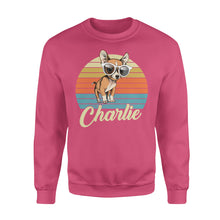 Load image into Gallery viewer, Custom name awesome Chihuahua 1970s vintage retro personalized gift - Standard Crew Neck Sweatshirt