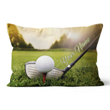 Load image into Gallery viewer, Golf Club And Ball In Grass Custom Throw Pillow Personalized Golf Gifts LDT1108