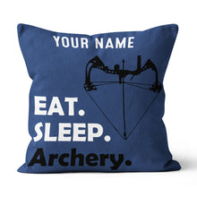 Load image into Gallery viewer, Funny Eat Sleep Archery Custom Navy Blue Pillow, Best Decorative Pillows TDM0753