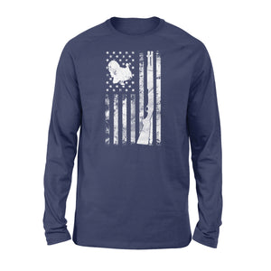 Hunting Shirt with American Flag, Shotgun Hunting Shirt, Turkey Hunting Shirt, Gifts for Hunters D05 NQS1338 - Standard Long Sleeve
