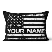 Load image into Gallery viewer, Custom Black White Vintage US Flag Archey Pillow, Patriotic Throw Pillow TDM0776