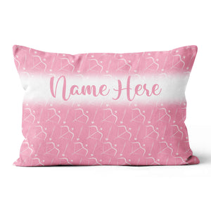 Personalized Pink Bow And Arrow Archery Throw Pillow Top Valentine Gifts VHM0946