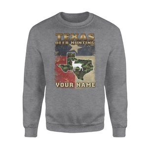 Texas deer hunting personalized gift custom name - Standard Crew Neck Sweatshirt