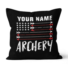Load image into Gallery viewer, Personalized US Flag Arrow Archery Pillow Custom Gift For Archery Lovers VHM0867