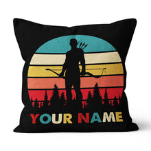 Load image into Gallery viewer, Funny Archer Retro Vintage Style Personalized Name Archery Throw Pillows TDM0775