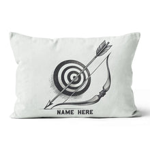 Load image into Gallery viewer, Personalized Target Bow Arrow Archery Line Drawing Pillow, Archery Gifts VHM0913