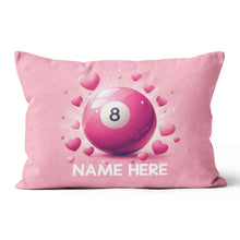 Load image into Gallery viewer, Personalized Funny Pink 8 Ball Billiard With Hearts Pillow Valentine Gifts VHM0939