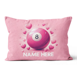 Personalized Funny Pink 8 Ball Billiard With Hearts Pillow Valentine Gifts VHM0939