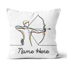 Load image into Gallery viewer, Custom Colorful Continuous Line Archer Archery Pillow Archery Gift Ideas VHM0916