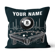 Load image into Gallery viewer, Funny Billiard Table Custom Black Pillows, Personalized Billiard Gifts TDM0821