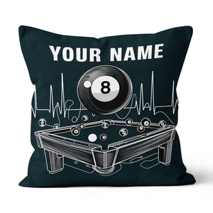 Funny Billiard Table Custom Black Pillows, Personalized Billiard Gifts TDM0821