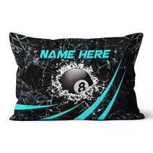Load image into Gallery viewer, Personalized Blue Glass Break 8 Ball Billiard 3D Pillow, Billiards Gifts VHM0921