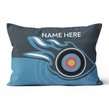 Load image into Gallery viewer, Personalized Blue Archery Target Pillow Custom Name Archery Throw Pillow TDM0845