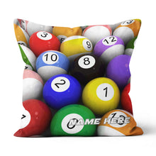Load image into Gallery viewer, Personalized Billiard Balls Pillow, Best Billiard Pillow Gifts For Pooler TDM0862
