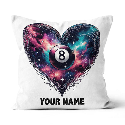 Personalized 8 Ball Pool Colorful Heart Throw Pillows, Billiard Pillows TDM0813