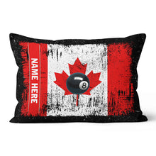 Load image into Gallery viewer, Personalized Canadian Flag Patriotic 8 Ball Pool Billiards Throw Pillow VHM0918