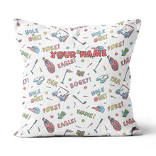 Load image into Gallery viewer, Colorful Funny Golf Elements Custom Throw Pillow Personalized Golf Gifts LDT1141