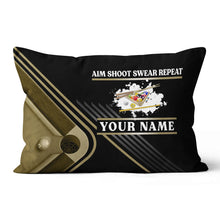 Load image into Gallery viewer, Billiard Aim Shoot Swear Repeat Pillow Custom Gifts For Billiard Players VHM0878