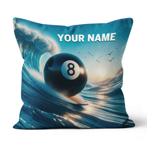 Funny 8 Ball Billiard Surfing Throw Pillow Custom Billiard Gifts Pillows TDM0815