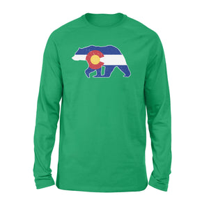 Colorado bear hunting long sleeve shirts,  CO State Flag Bear Hunter - NQSD233