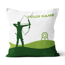 Load image into Gallery viewer, Custom Green White Archery Men Player Pillow, Archery Decorative Pillows TDM0765