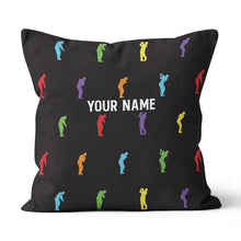 Load image into Gallery viewer, Colorful Golf Swing Custom Throw Pillow Personalized Best Golf Gifts LDT1147