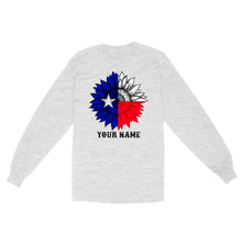 Load image into Gallery viewer, Texas flag sunflower customized name patriot Texas state flag D03 NQS2495 - Standard Long Sleeve