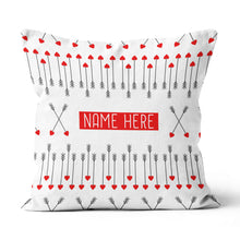 Load image into Gallery viewer, Cute Archery Arrow Custom Name White Pillows, Best Valentine Gifts Ideas TDM0914