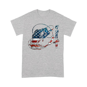 US Bass Fishing American Flag Custom name T-shirt D02 NQS1248