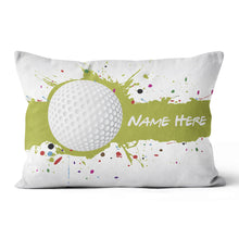 Load image into Gallery viewer, Green Splash Golf Ball Custom Throw Pillow Personalized Golfing Gifts LDT1201