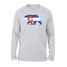 Load image into Gallery viewer, Colorado bear hunting long sleeve shirts,  CO State Flag Bear Hunter - NQSD233