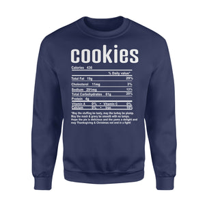 Cookies nutritional facts happy thanksgiving funny shirts - Standard Crew Neck Sweatshirt