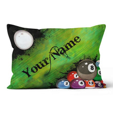 Load image into Gallery viewer, Personalized Green Billiard Balls Throw Pillow Custom Decorative Pillow TDM0772