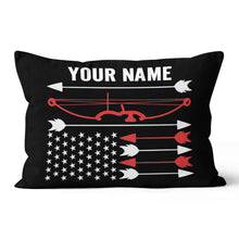 Load image into Gallery viewer, Archery Flag Design Pillow Custom Name Canvas And Linen Throw Pillows TDM0774