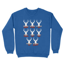 Load image into Gallery viewer, Funny Christmas Reindeer Hunter Shirt, Deer Hunter Gift D02 NQS2460 Standard Crew Neck Sweatshirt