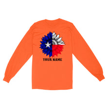 Load image into Gallery viewer, Texas flag sunflower customized name patriot Texas state flag D03 NQS2495 - Standard Long Sleeve