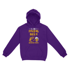 Load image into Gallery viewer, I like fishing and beer and maybe 3 people Standard Hoodie