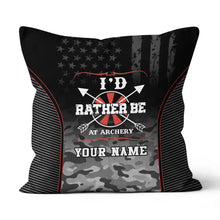 Load image into Gallery viewer, Personalized Camouflage US Flag Archery Pillow Custom Archery Gift Ideas VHM0868