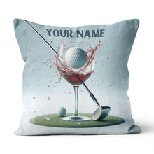 Load image into Gallery viewer, Golf And Wine Custom Throw Pillow Personalized Golf Gifts For Wine Lover LDT1166