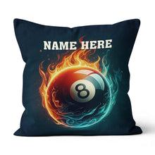 Load image into Gallery viewer, Personalized Fire And Water 8 Ball Billiard Pillow, Best Billiards Gifts VHM0938