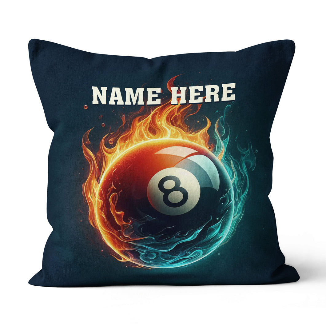 Personalized Fire And Water 8 Ball Billiard Pillow, Best Billiards Gifts VHM0938
