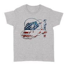 Load image into Gallery viewer, US Bass Fishing American Flag Custom name Women&#39;s T-shirt D02 NQS1248