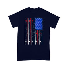 Load image into Gallery viewer, American US Flag Fishing Rod Shirt, Fisherman Gift D06 NQSD302- Standard T-shirt