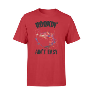 Beautiful colorful Fishing tattoo T-shirt design - Hookin' ain't easy - SPH63