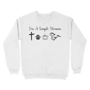 I am a simple women dog, coffee, horse shirt, horse girl shirt D06 NQS1674 - Standard Crew Neck Sweatshirt