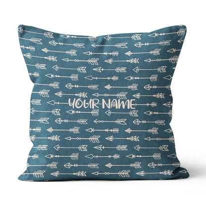 Personalized Blue Arrow Archery Pillow Custom Throw Pillow Archery Gifts VHM0836