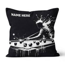 Load image into Gallery viewer, Funny Billiard Player Custom Black Pillows, Billiards Decorative Pillows TDM0833
