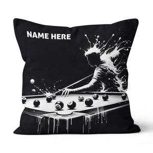 Funny Billiard Player Custom Black Pillows, Billiards Decorative Pillows TDM0833